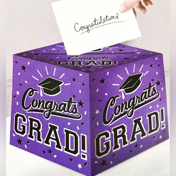 NIP CONGRATS GRAD Cardholder Box 12" x 12" x 12" Graduation Party Card $ Holder - Picture 1 of 5